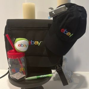 Tablet bag, Nike hat, sipper, hackie sack and pen all eBay monogrammed